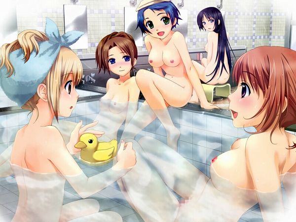 【定番】あのアヒルのおもちゃを浮かべて入浴する女子達のお風呂二次エロ画像【27】