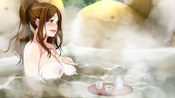 【のぼせそう】温泉に漬かりながらお酒を嗜む女子達の二次エロ画像【33】