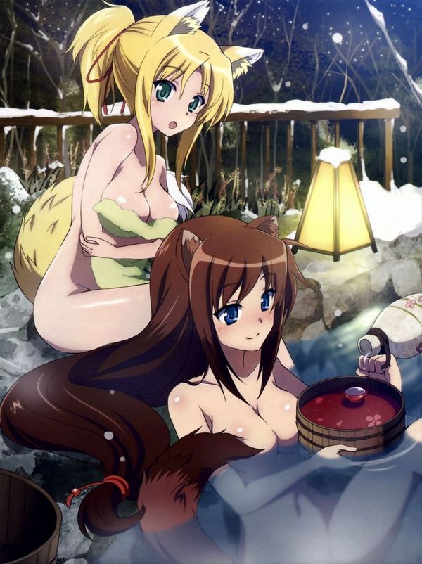 【のぼせそう】温泉に漬かりながらお酒を嗜む女子達の二次エロ画像【40】