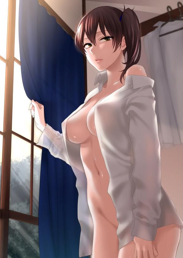 【お泊りの朝】裸ワイシャツの二次エロ画像【8】