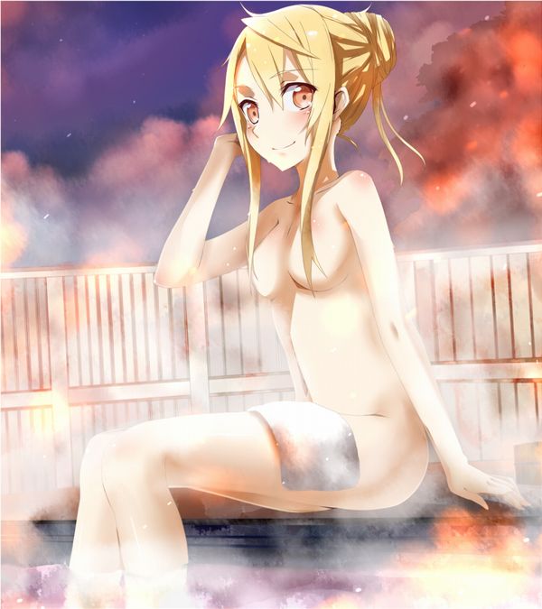 【思ったよりも熱かった】足だけ温泉に漬かってる女子達の二次エロ画像 【5】