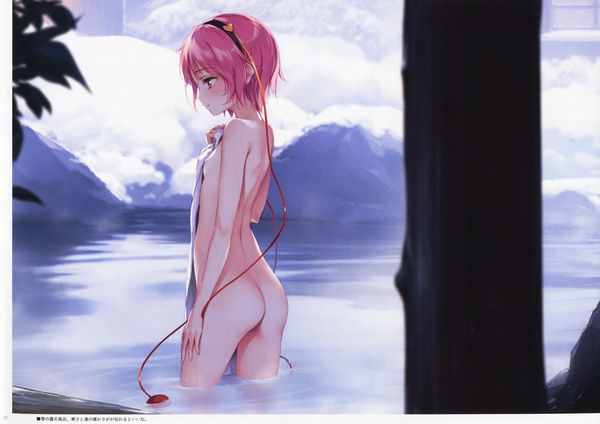 【思ったよりも熱かった】足だけ温泉に漬かってる女子達の二次エロ画像 【8】