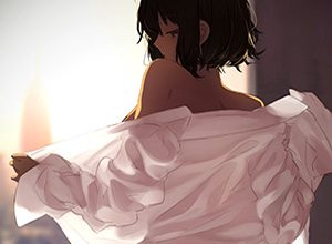 【お泊りの朝】裸ワイシャツの二次エロ画像
