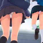 【女子校の床になりたい】女子高生のパンツをローアングルで観察する二次エロ画像