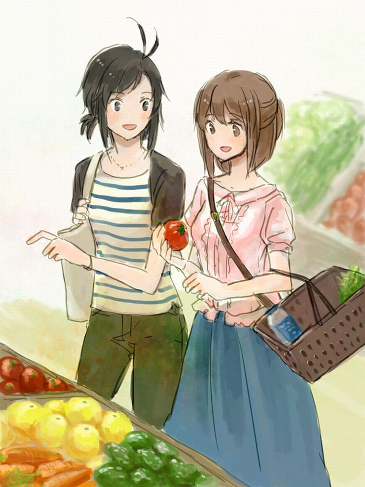 【最近野菜が高いよね？】スーパーで買い物してる女の子達の二次画像【17】