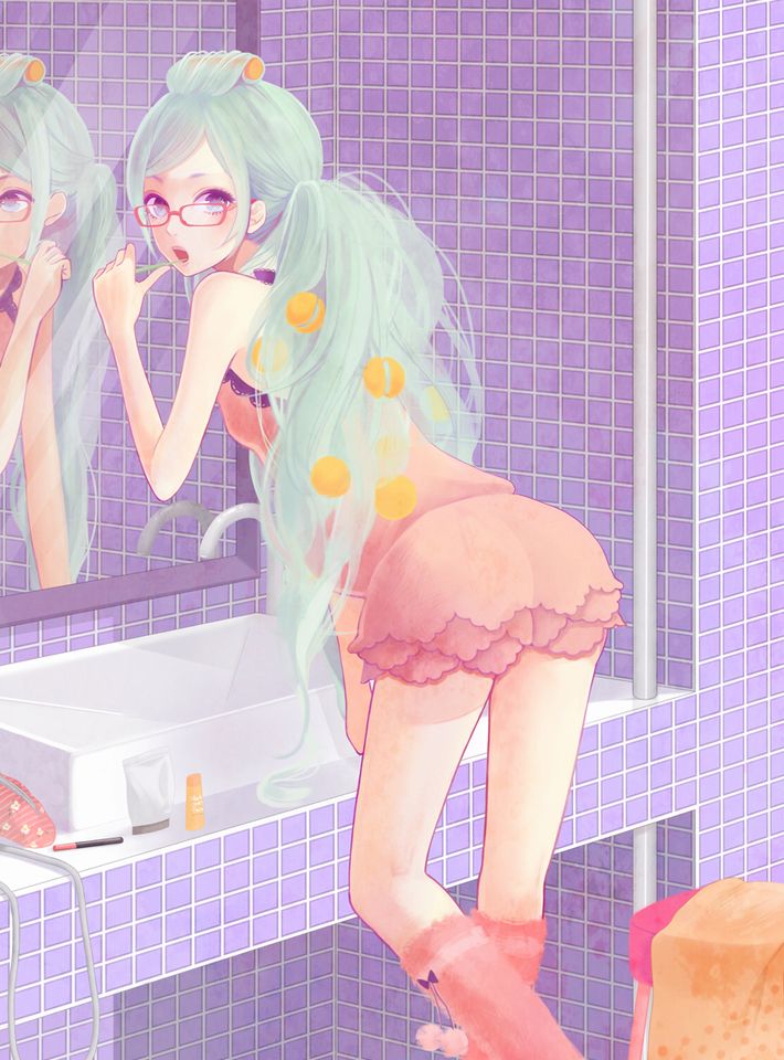 【着替えたり】洗面台の鏡の前の二次エロ画像【歯磨きしたり】【23】