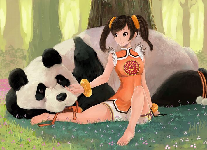 【あっパンダだ!!】２月２２日はネコの日なので･･･大熊猫ことパンダと美少女の二次画像【カワイイーッ】【13】