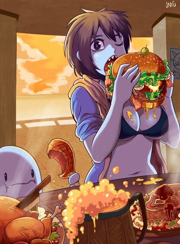 【ノーノー】ハンバーガー食べてる女の子達の二次画像【ヘンブゥーグゥ～】【23】