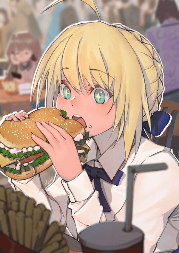 【ノーノー】ハンバーガー食べてる女の子達の二次画像【ヘンブゥーグゥ～】【37】