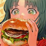 【ノーノー】ハンバーガー食べてる女の子達の二次画像【ヘンブゥーグゥ～】