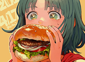 【ノーノー】ハンバーガー食べてる女の子達の二次画像【ヘンブゥーグゥ～】