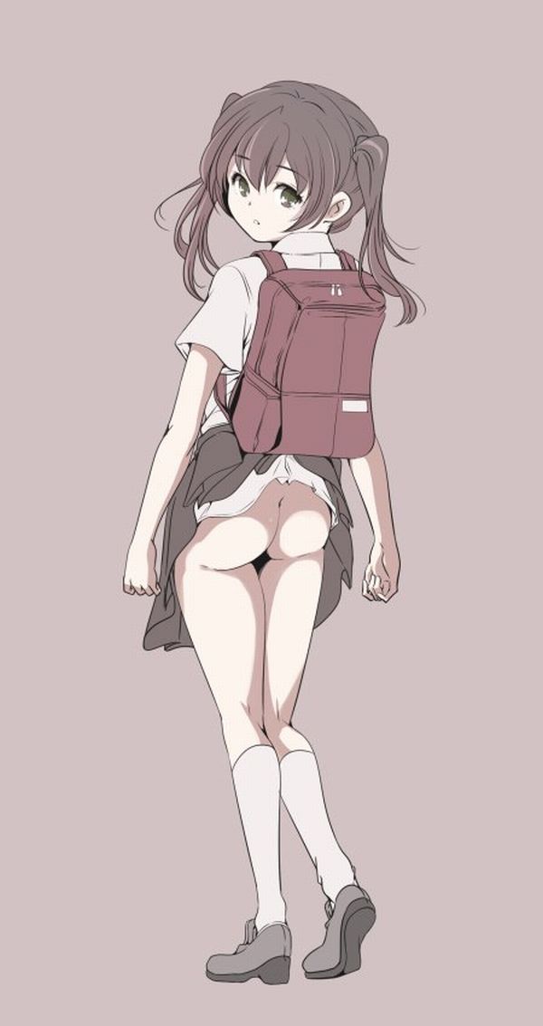 【不覚】バッグにスカートが引っかかってパンチラしてる二次エロ画像【12】