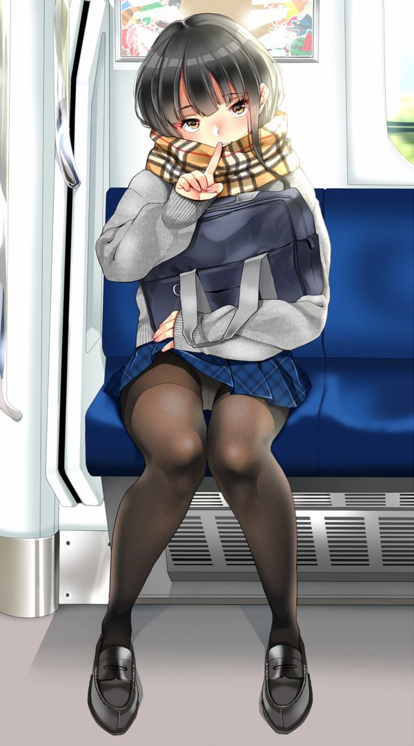 【日常のエロス】電車に乗ってる女の子達のパンチラ・胸チラ等二次エロ画像【1】