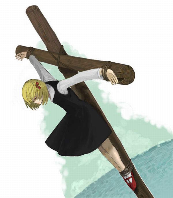 【大工の息子！？】十字架に磔にされてる女子達の二次エロ画像【7】