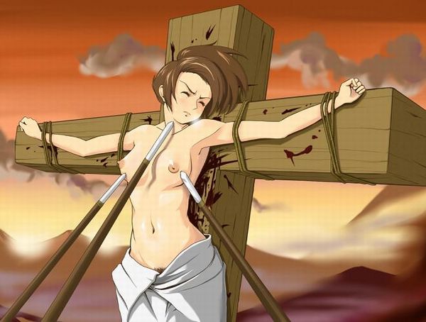 【大工の息子！？】十字架に磔にされてる女子達の二次エロ画像【26】