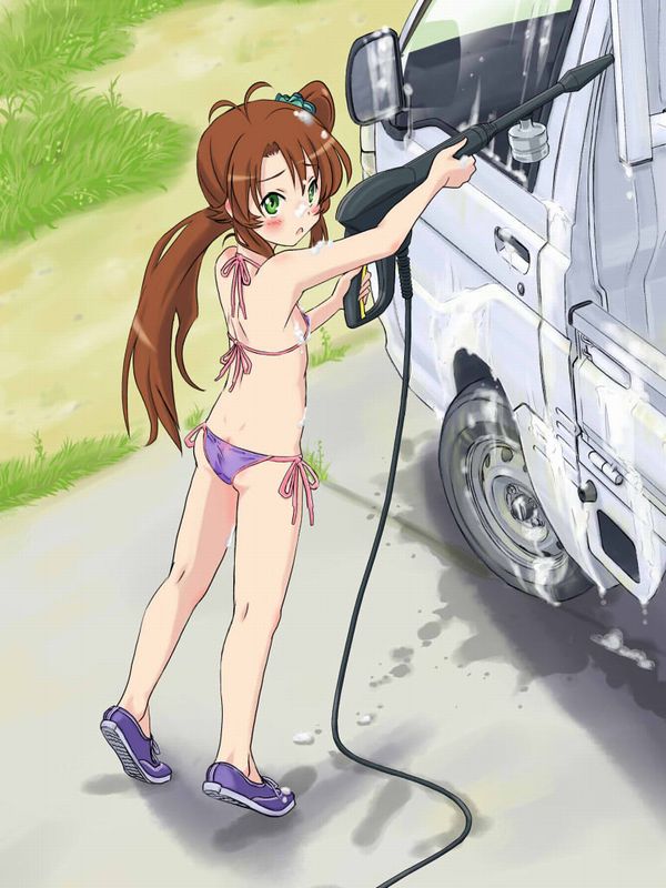 【アメリカンビッチ】美女がエロい格好で洗車してる二次エロ画像【13】