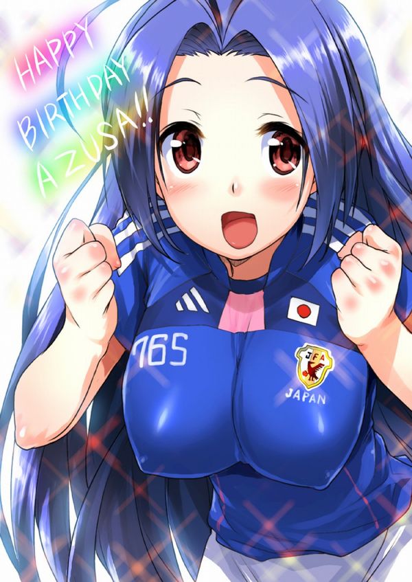 【祝！日本勝利】サッカー日本代表ユニフォームを着た女子達の二次画像【5】