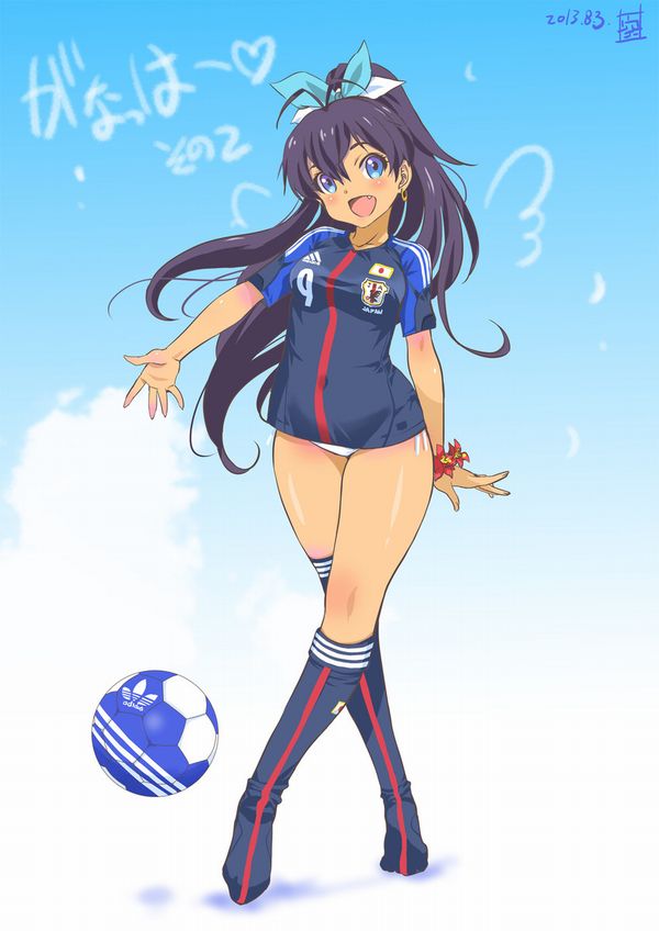 【祝！日本勝利】サッカー日本代表ユニフォームを着た女子達の二次画像【26】