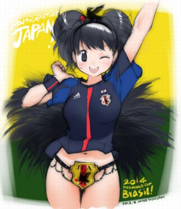 【祝！日本勝利】サッカー日本代表ユニフォームを着た女子達の二次画像【31】