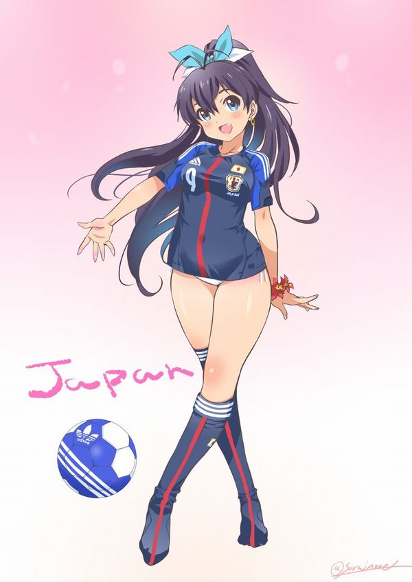 【祝！日本勝利】サッカー日本代表ユニフォームを着た女子達の二次画像【39】