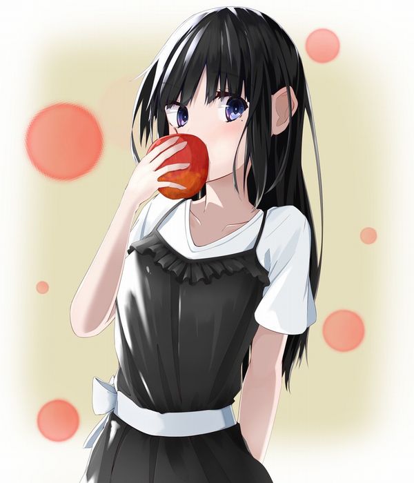 【日本ではまず見ない光景】りんごをそのままかじる女の子の二次画像【39】
