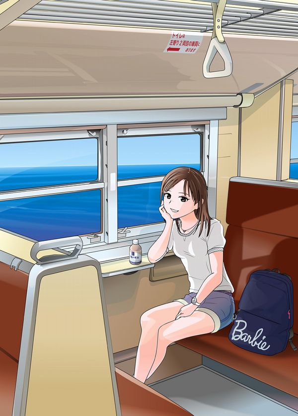 【座れたよ！編】平和的に電車に乗ってる女子達の二次エロ画像【14】