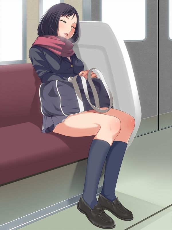 【座れたよ！編】平和的に電車に乗ってる女子達の二次エロ画像【28】