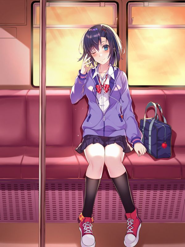 【座れたよ！編】平和的に電車に乗ってる女子達の二次エロ画像【29】