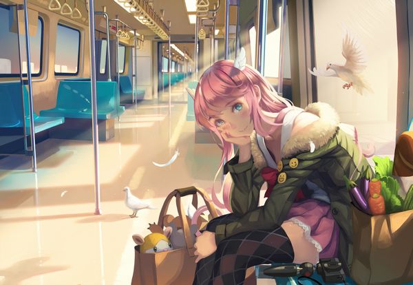 【座れたよ！編】平和的に電車に乗ってる女子達の二次エロ画像【31】