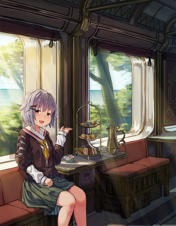 【座れたよ！編】平和的に電車に乗ってる女子達の二次エロ画像【39】