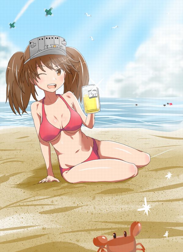 【風物詩】真夏の海で飲むビールってうめえよなぁ！？って二次画像【19】