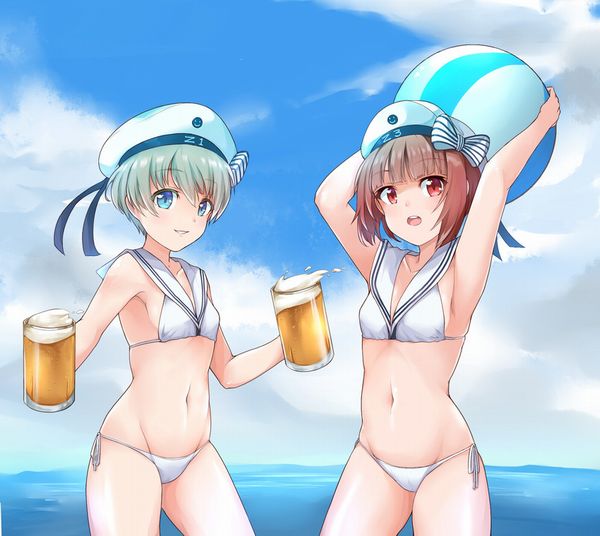 【風物詩】真夏の海で飲むビールってうめえよなぁ！？って二次画像【23】