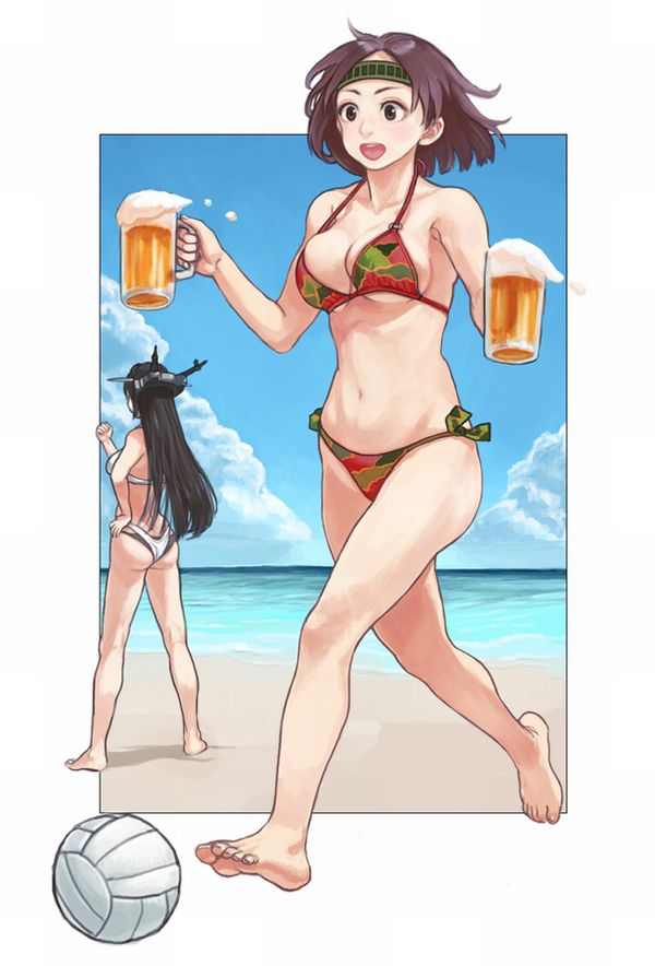 【風物詩】真夏の海で飲むビールってうめえよなぁ！？って二次画像【27】