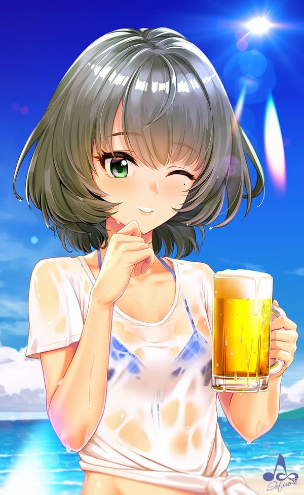 【風物詩】真夏の海で飲むビールってうめえよなぁ！？って二次画像【38】