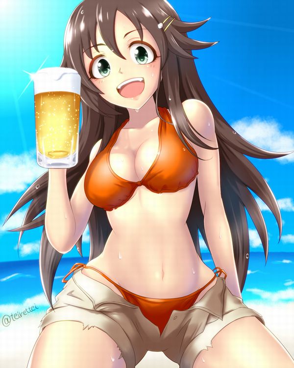 【風物詩】真夏の海で飲むビールってうめえよなぁ！？って二次画像【40】
