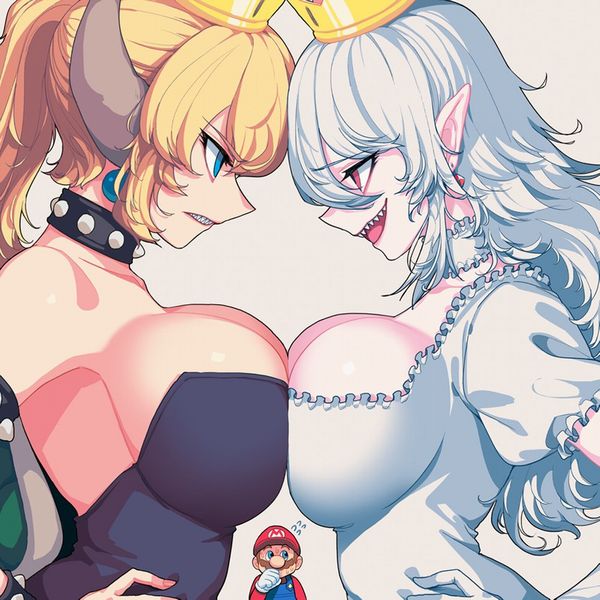 【売れっ子コンビ】クッパ姫とキングテレサ姫が２人並んでる二次エロ画像【10】