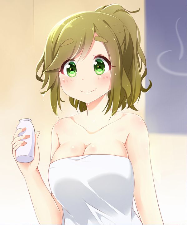 【風呂上り】ビン入り牛乳飲んでる女子達の二次エロ画像【21】