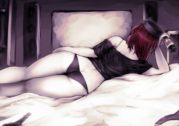 【女子の私生活】パンツ丸出しでベッドでくつろぐ女子立ちの二次エロ画像【26】