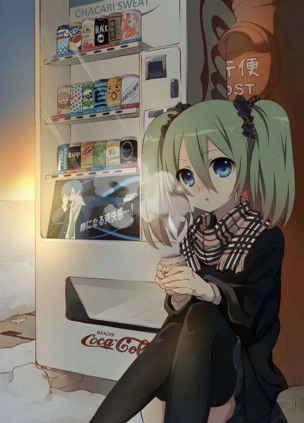 【あったか～い】冬の自販機と女の子の二次画像【24】