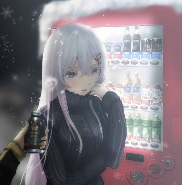 【あったか～い】冬の自販機と女の子の二次画像【29】