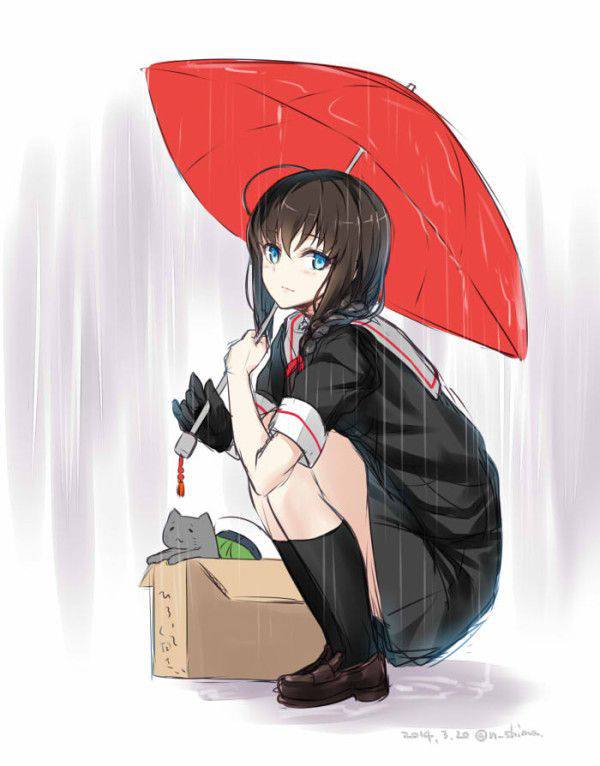 【ごめんね】雨と捨て猫と美少女の二次画像【傘借りるわね】【14】