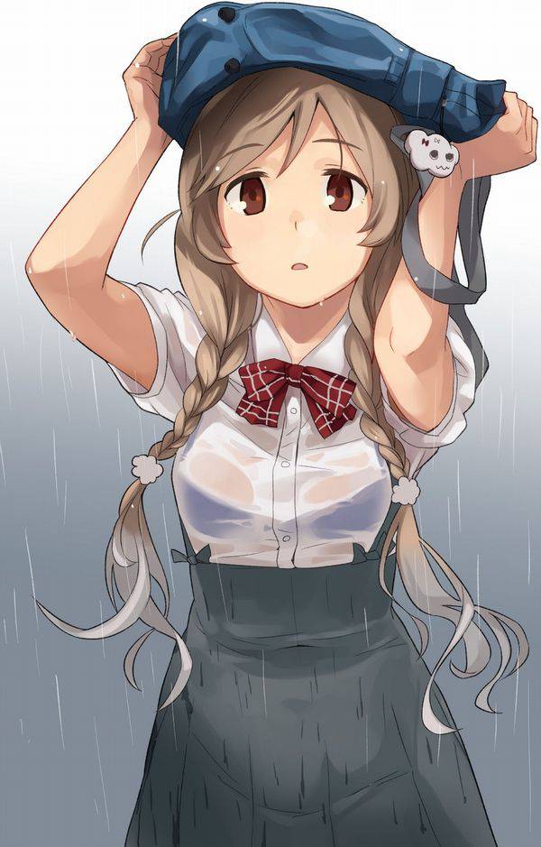 【濡れちゃった】傘を忘れたＪＫ達の二次エロ画像【14】