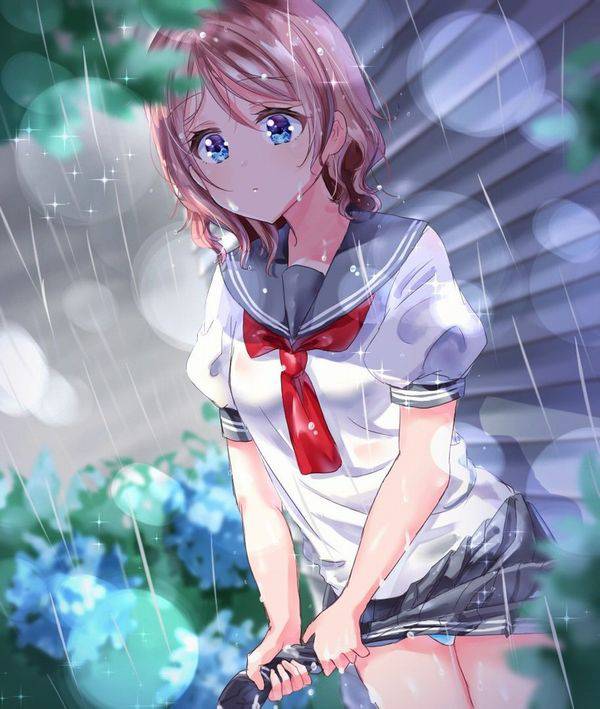 【濡れちゃった】傘を忘れたＪＫ達の二次エロ画像【28】