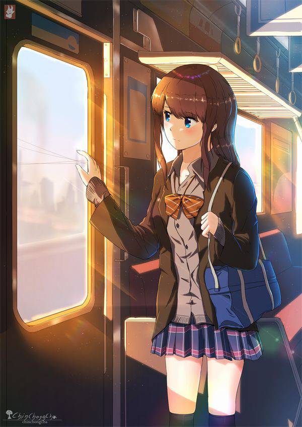 【日常の風景】電車に乗る女子達の二次画像【10】