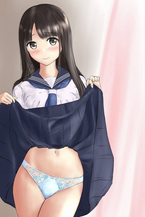 【服装検査】スカートまくってパンツを見せる女子高生の二次エロ画像【15】