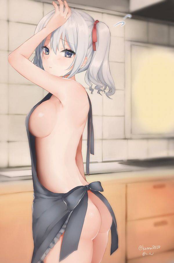 【火傷に注意】裸エプロン姿でキッチンに立つ女子達の二次エロ画像【26】