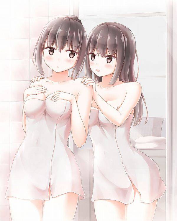 【暑い季節の風物詩】裸にバスタオルな風呂上り女子達の二次エロ画像（日常編）【35】