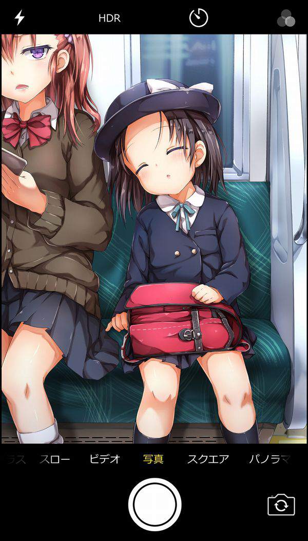 【寝てるフリして】電車内パンチラの二次エロ画像【覗いてみよう】【30】