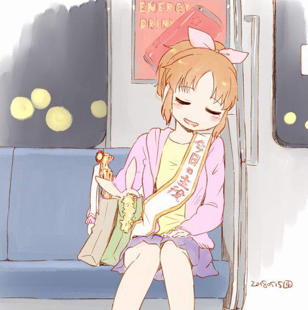 【寝てるフリして】電車内パンチラの二次エロ画像【覗いてみよう】【40】