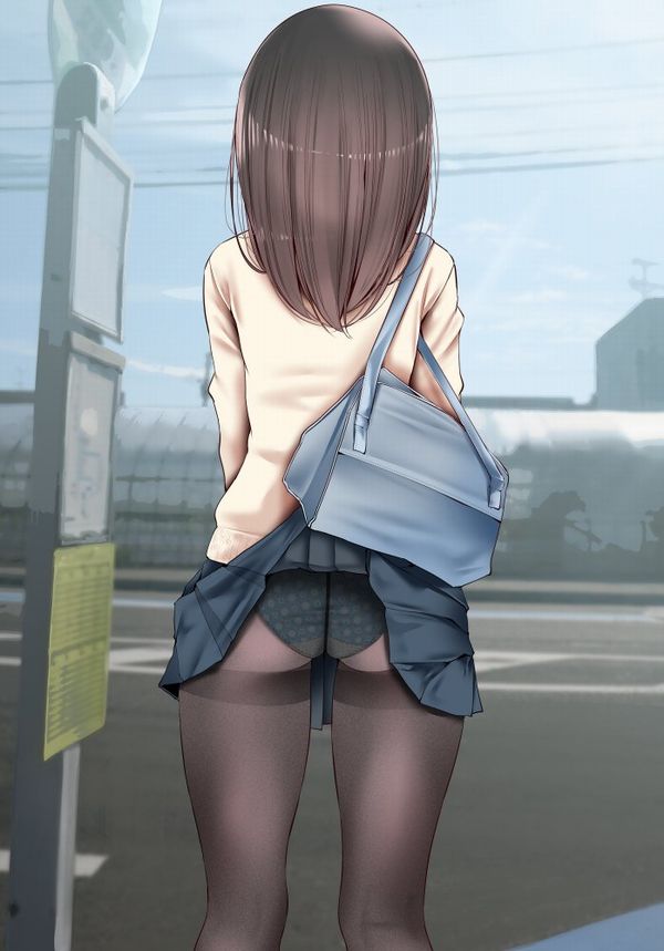 【ＪＫあるある】学生カバンにスカートが引っかかってパンチラしてる二次エロ画像【2】